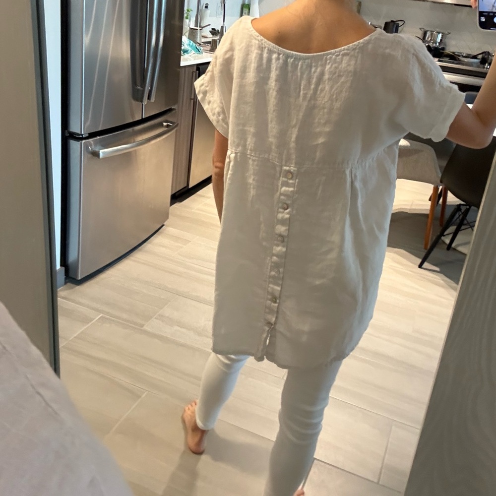 terzo millennio linen top natural color cream s